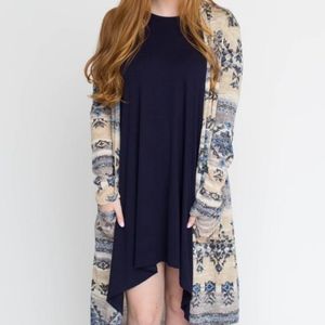Duster Neutral navy print